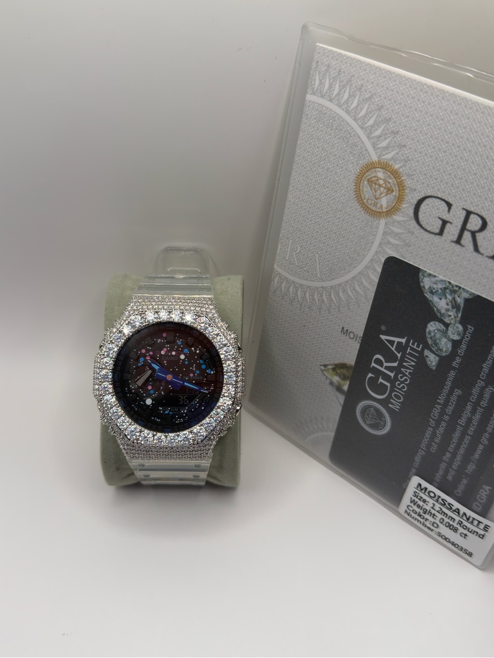 Casio Silver Sparkling Bezel Watch with Black Galaxy Dial